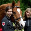 Melanie McCann and team mate Donna Vakalis.