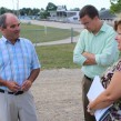 Ian Fleming, who manages of Clinton Raceway, gives a tour to Lambton-Kent-Middlesex MPP Monte McNaughton and Huron-Bruce MPP Lisa Thompson.