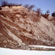 Severe bank erosion below Bingham Park and bluffs through to Waste Treatment plant, March/April 1971.