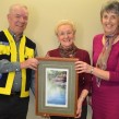 members of the organizing committee, Larry Wein of the Exeter Lions Club and community volunteer Janet Clarke, presented Louise Rether-Kopp with her prize at Morrison Dam Conservation Area east of Exeter on Thursday, Feb. 28.