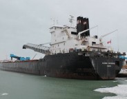 The Algoma Enterprise loaded with salt on Feb. 22. Photo courtesy of Dale Baechler.